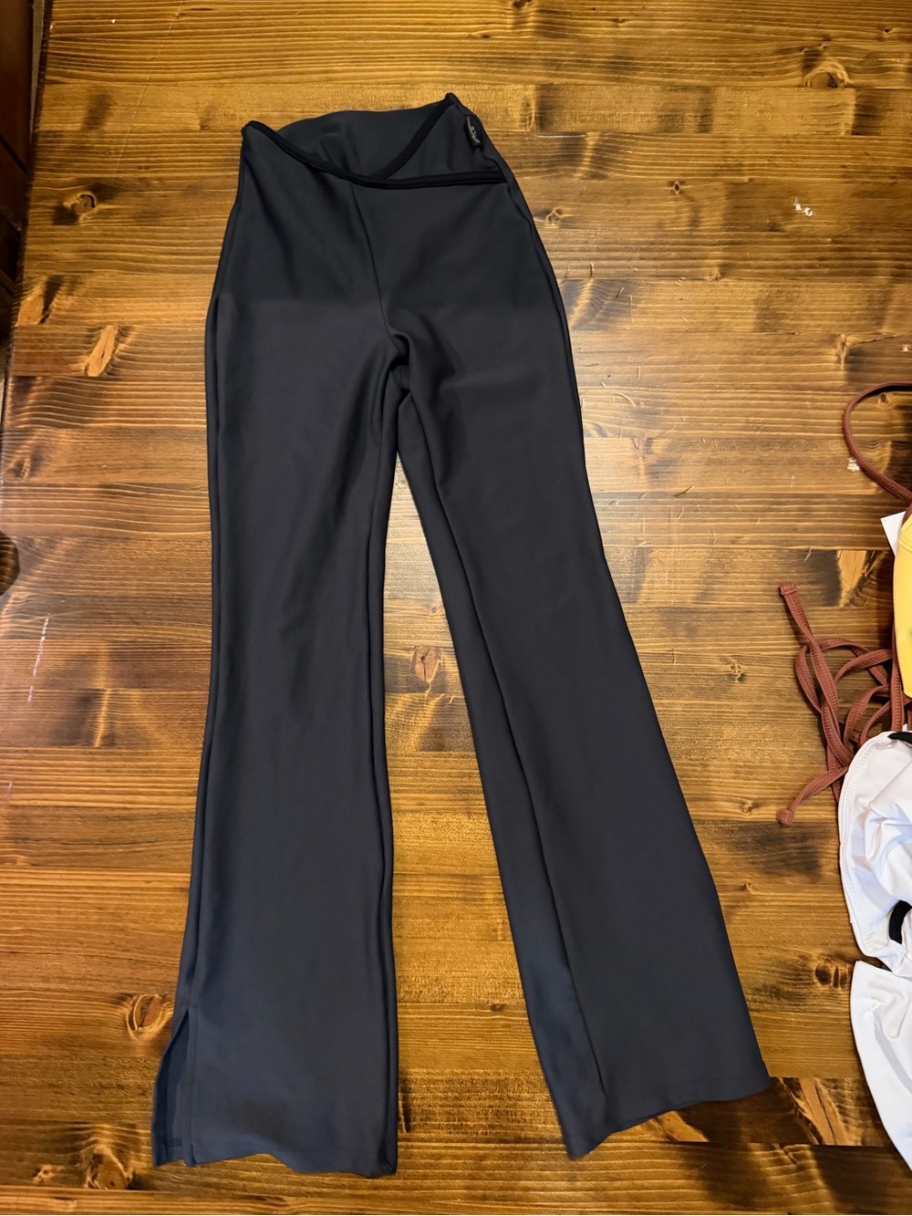 Grey with Black Trim Flare Pants child medium